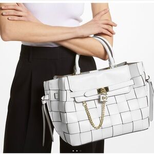 Michael Kors Hamilton Legacy Woven Satchel NWT